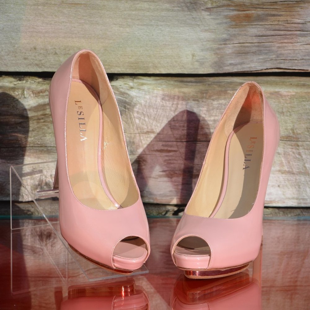 LeSilla Patent Leather Pumps Blush Pink Size 39